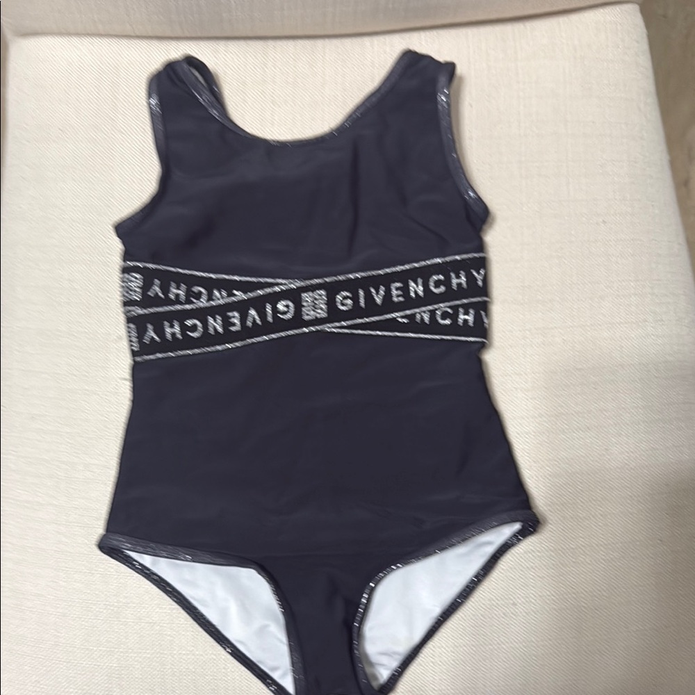Givenchy Black One Piece Swimsuit with Branded Band
